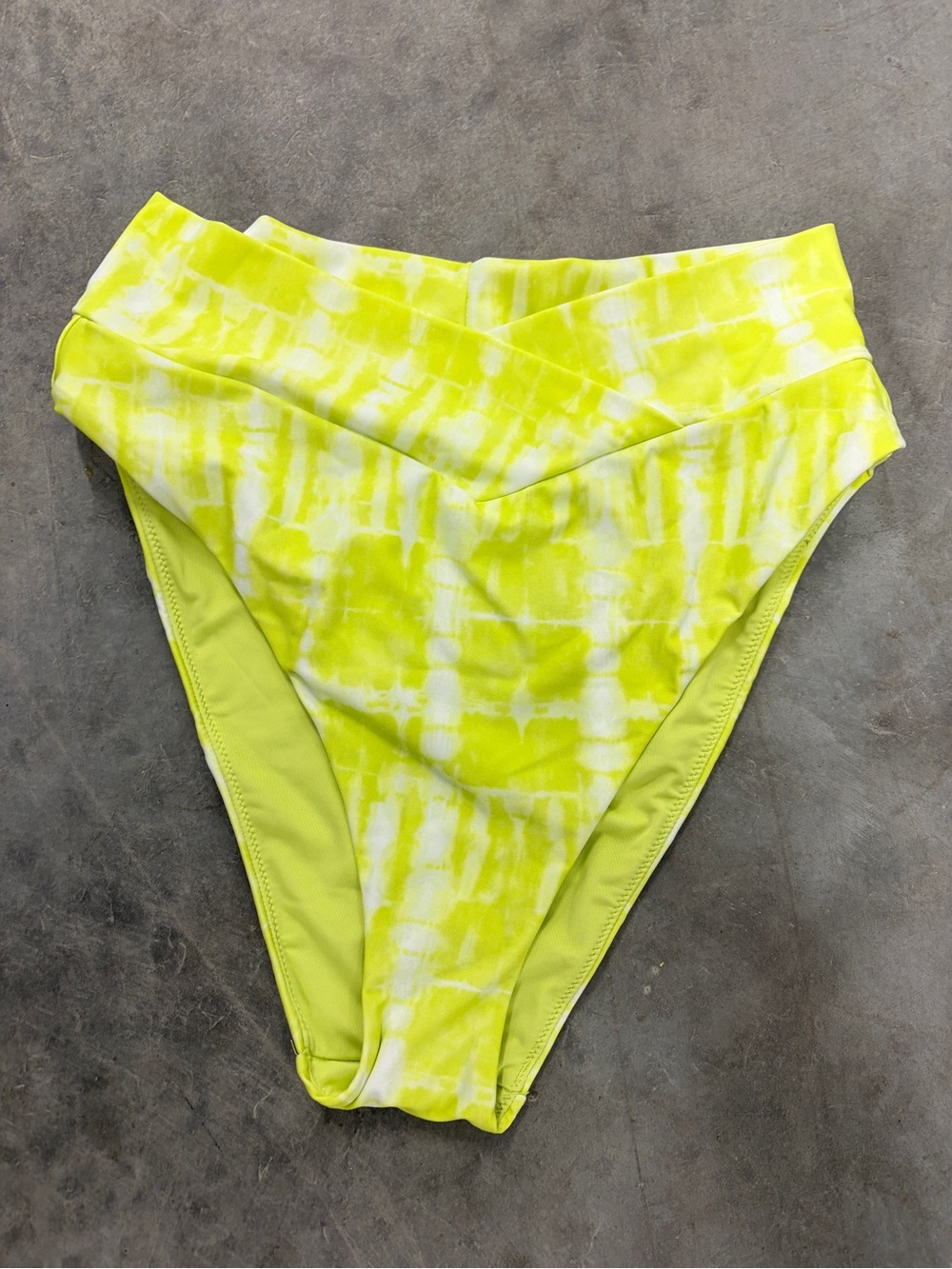 aerie Two-Pack High-Waist Bikini Bottoms - Neon Yellow & Tan Floral - Picture 2 of 6